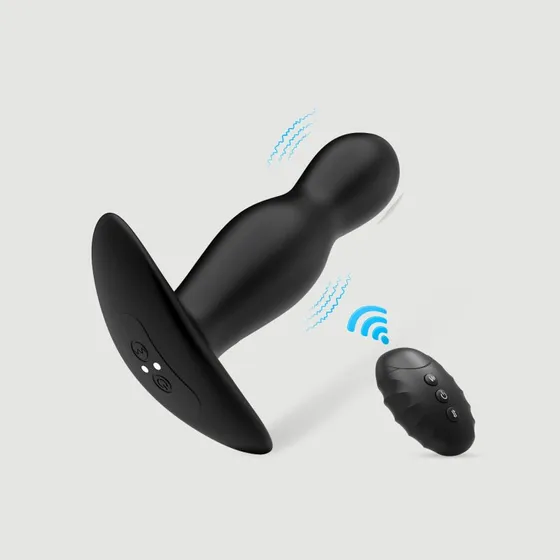 Arlo Ferngesteuerter Prostata-Silikon-Vibrator - Schwarz