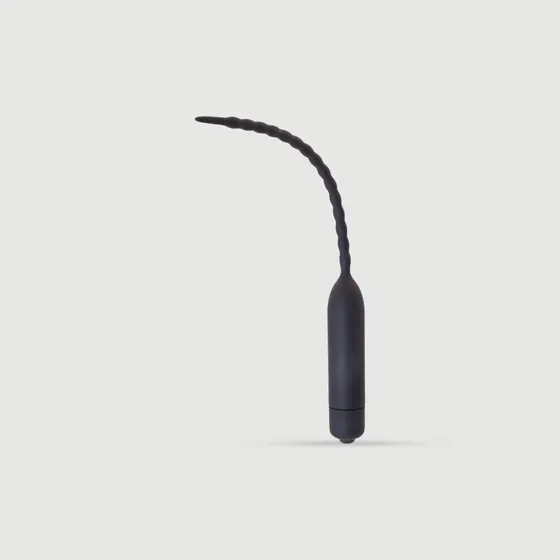 Sexopolis Spirale Silikon Urethral Sound, 155 x 6,5 mm, Schwarz