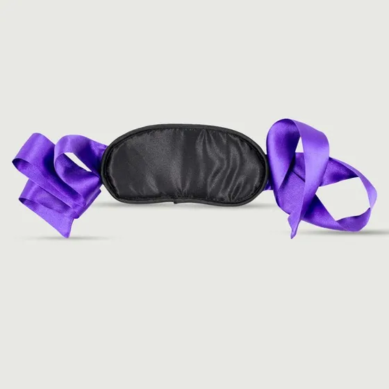 Sexopolis Satin Augenbinde Maske mit Bändern - Schwarz