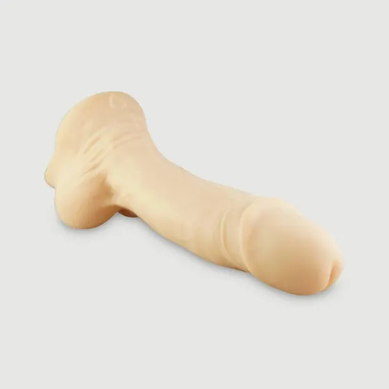 The Dicky Way Large Platinum Silikon Dildo mit Kugeln - Fleisch