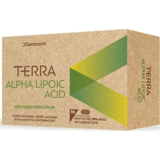 Genecom Terra Alpha-Liponsäure Nahrungsergänzungsmittel, 30 Tabs