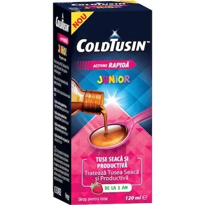 Perrigo Coldtusin Junior Hustensaft mit natürlichen Inhaltsstoffen, 120 ml