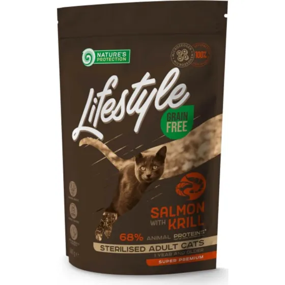 Natures Protection Lifestyle Sterilized Lachs & Krill Trockenfutter 400g
