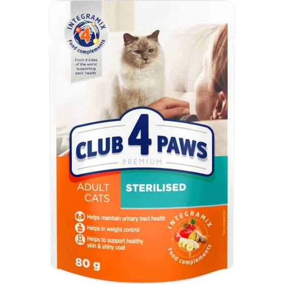 CLUB 4 PAWS Premium Sterilized Huhn Nassfutter 80g