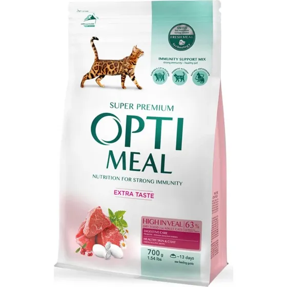 OPTIMEAL Katzentrockenfutter Rindfleisch 700g