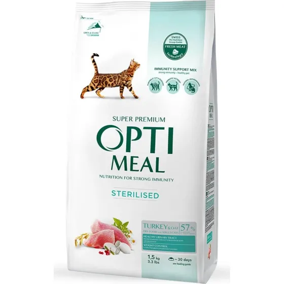 OPTIMEAL Sterilized Trockenfutter Truthahn & Hafer, 1,5kg