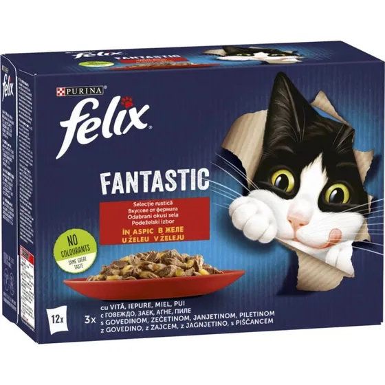 PURINA Felix Fantastic Katzen-Nassfutter Mischpackung 12x85g