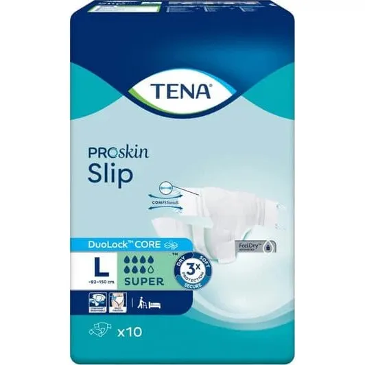 TENA Slip ProSkin Super Inkontinenzhose, Größe L, 10 Stück