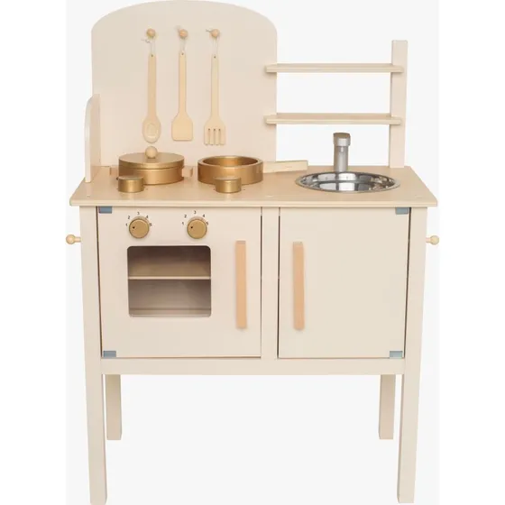 JaBaDaBaDo Holzspielzeugküche in Creme mit Zubehör
