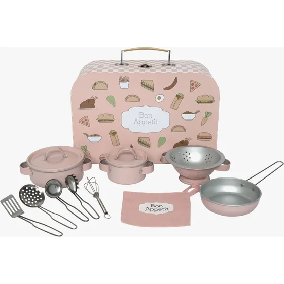 Jabadabado Küchen-Set Rosa - 13-teiliges Rollenspielzeug im Koffer