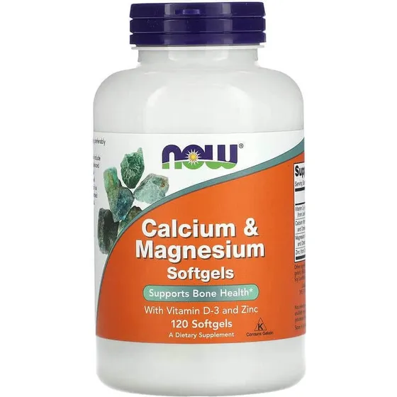 Now Foods Calcium, Magnesium, Vitamin D-3 & Zink - 120 Weichkapseln