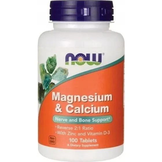 NOW Foods Magnesium, Calcium, Vitamin D3 & Zink 100 Kapseln