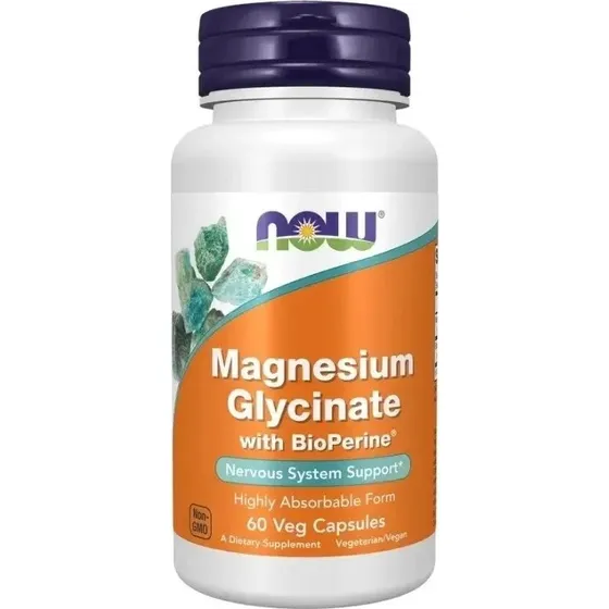 Now Foods Magnesium Diglycinat mit Bioperine, 60 Kapseln
