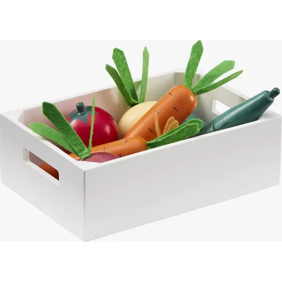 Kids Concept Gemüsekiste gemischt - Holz-Spielset Bistro-Serie