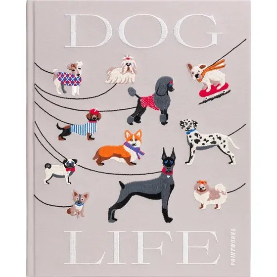 Printworks Fotoalbum Dogs Embroidered, grau