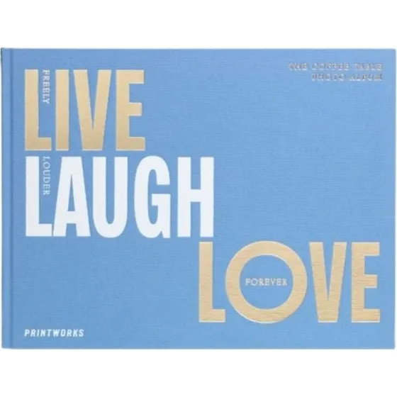 Live Laugh Love Fotoalbum, Hellblau, Panorama-Format