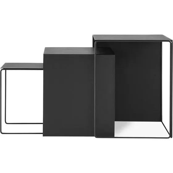 Ferm Living Cluster Tische 3er Set - Schwarz - Metall