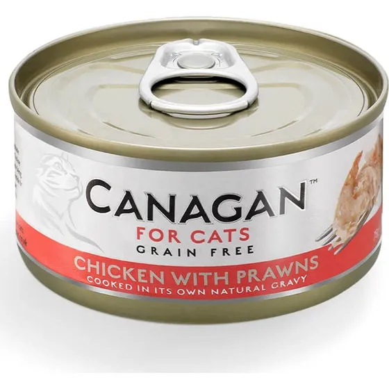 Canagan Huhn & Shrimps Nassfutter für Katzen, getreidefrei, 75g