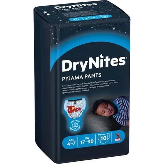 Huggies DryNites Nachtwindeln für Jungen, 4-7 Jahre, 10 Stück