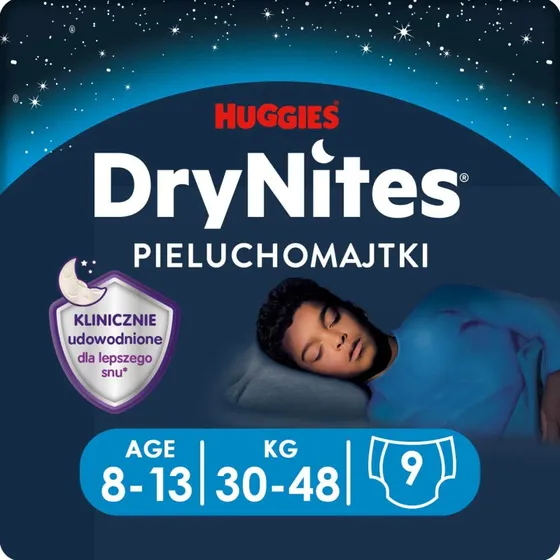 Huggies DryNites Nachtslips für Jungen, 8-13 Jahre, 30-48 kg, 9 Stk.