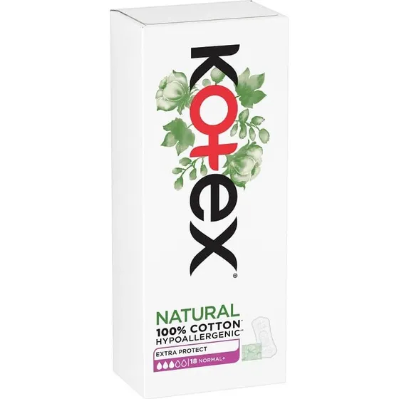 Kotex Extra Protect Normal+ Natural Daily Binden, 18 Stück