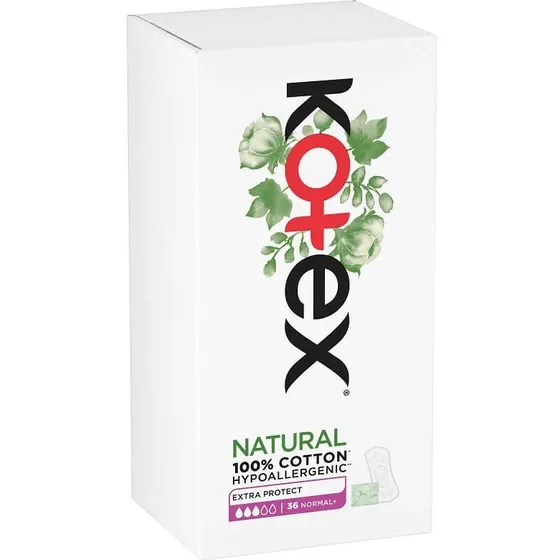 Kotex Extra Protect Normal+ Natural Damenbinden, 36 Stück
