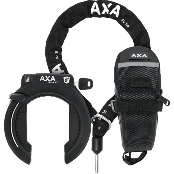 AXA Block XXL Rahmenschloss + ULC100 Kette + Tasche schwarz