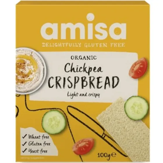 Amisa Glutenfreies Kichererbsen-Knäckebrot, 100g