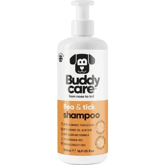Buddycare Floh- und Zeckenshampoo für Hunde, 500 ml