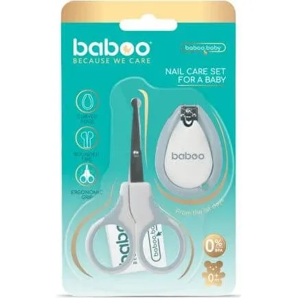 Baboo Baby-Nagelpflege-Set mit Schere & Nagelknipser, Blau