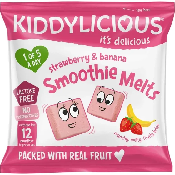 Kiddylicious Fruchtsnack Erdbeere & Banane, 6g