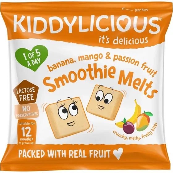 Kiddylicious Frucht-Snack Banane, Mango & Passionsfrucht, 6g