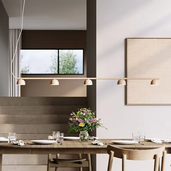 Northern Blush LED-Hängeleuchte, 5-flg., Beige