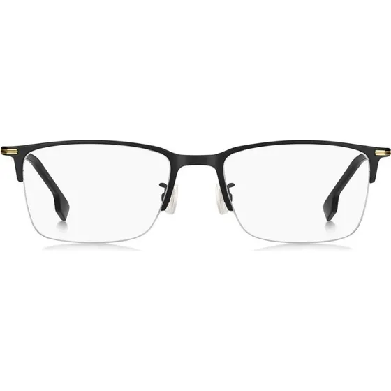 BOSS 1616/F Herrenbrille - Rechteckiges Metallgestell in Schwarz/Gold