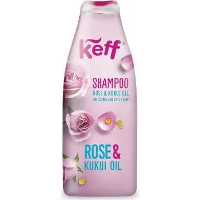 Keff Feuchtigkeitsspendendes Shampoo mit Rosenöl & Kukui-Öl, 500 ml