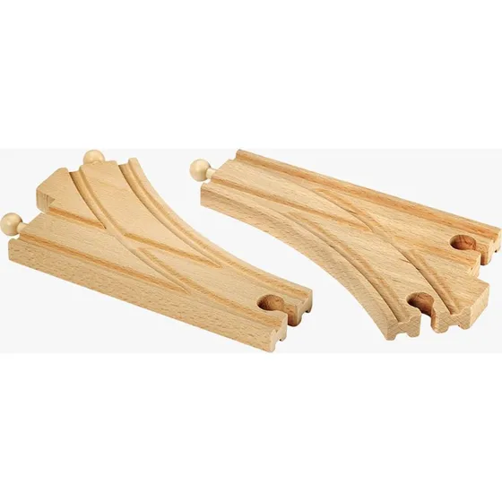 BRIO Gebogene Weichen - Set aus 2 Holzweichen für Holzeisenbahnen