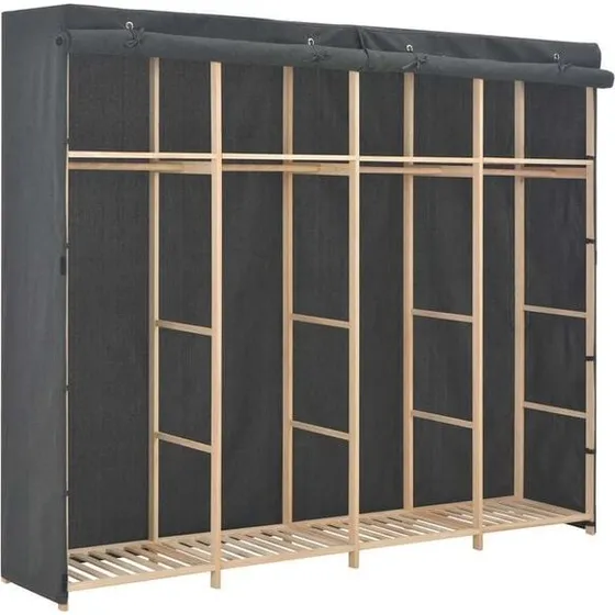 vidaXL Kleiderschrank Grau 200 x 40 x 170 cm Stoff