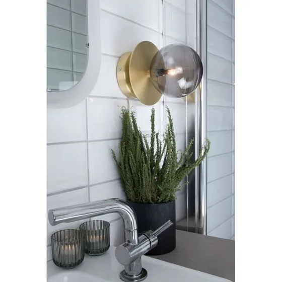 Globen Lighting Art Deco Wand-/Deckenlampe, Messing/Weiß, IP44