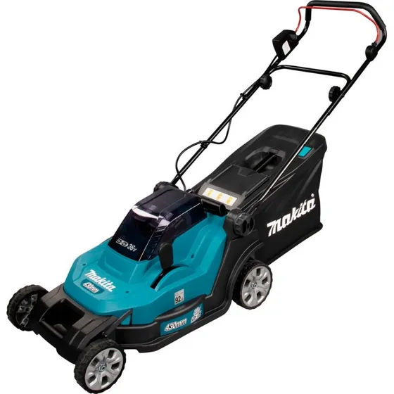 Makita Akkurasenmäher DLM432PT2 mit 2x 5,0 Ah Akkus & Doppel-Ladegerät