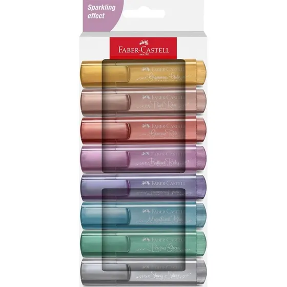 Faber-Castell TEXTLINER 46 Metallic Textmarker, 8er Set