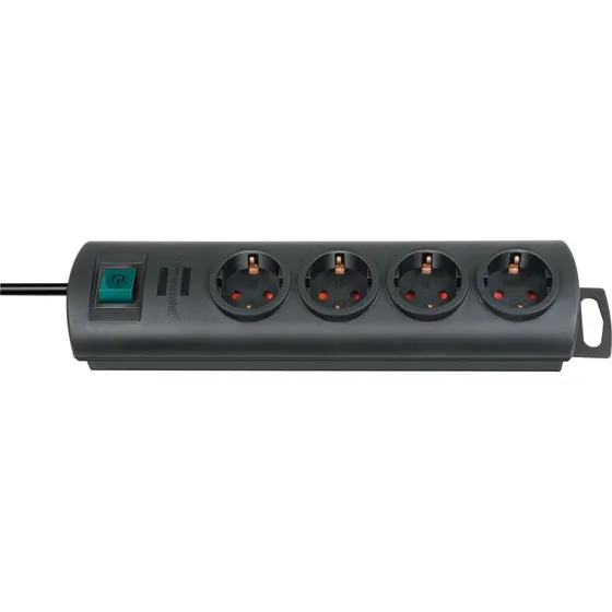 Brennenstuhl Steckdosenleiste Primera-Line 4-fach, 1,5m Kabel, Schwarz