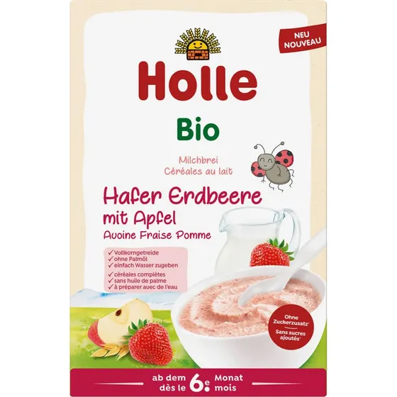 Holle Bio Haferflockenbrei Erdbeere-Apfel, 250g