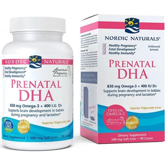 Nordic Naturals Prenatal DHA, Omega-3 + D3, 90 Kapseln