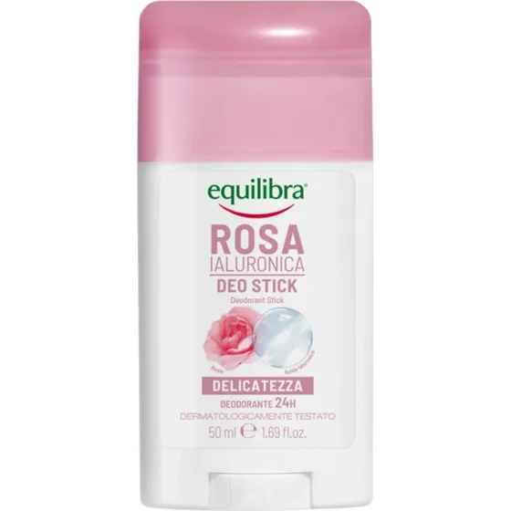 Equilibra Rosa Rosen-Deodorant-Stick mit Hyaluronsäure, 50 ml