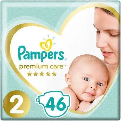 Pampers Premium Care Baby Windeln No.2 (4-8kg), 46 Stück Jumbo Pack