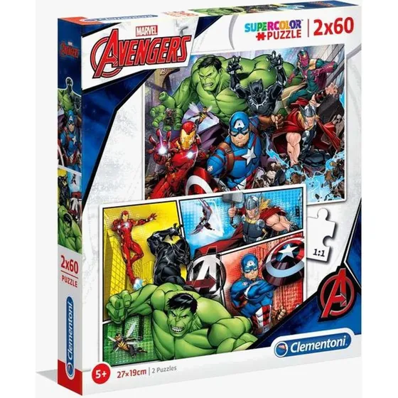 Marvel Avengers Puzzle Set: 2x60 Teile für Kinder ab 5 Jahren