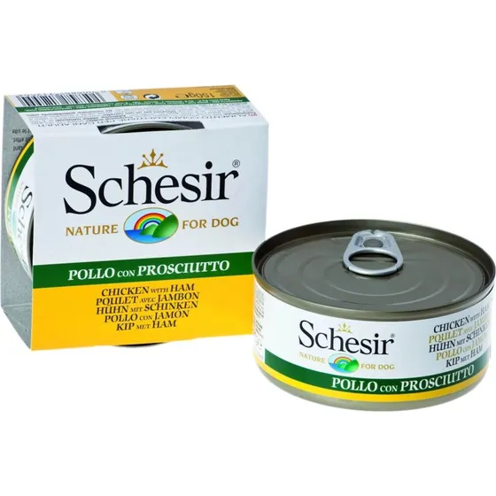 Schesir Hund Nassfutter Huhn & Schinken 150g
