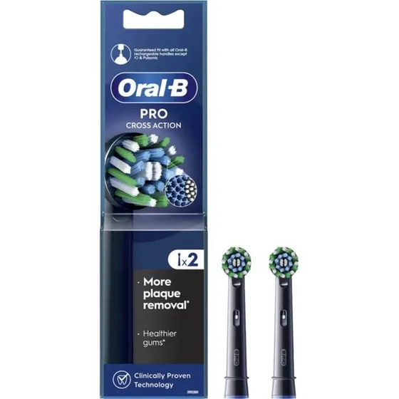 Oral-B Pro CrossAction Ersatzbürstenköpfe Schwarz, 2er Pack