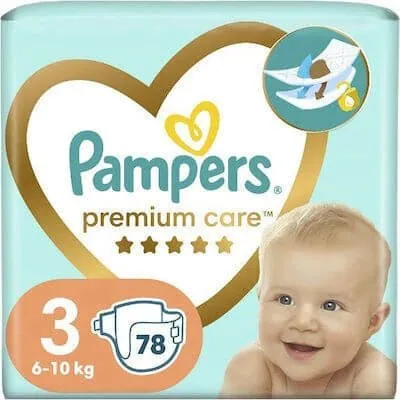 Pampers Premium Care Windeln Nr. 3 (6-10kg) 78 Stück JUMBO+