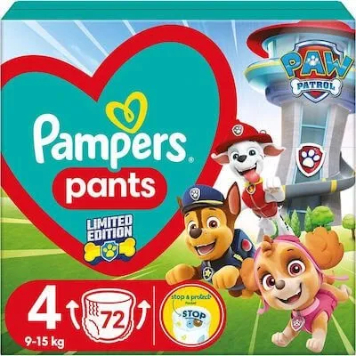 Pampers Paw Patrol Windelhöschen Nr. 4 (9-15 kg), 72 Stück